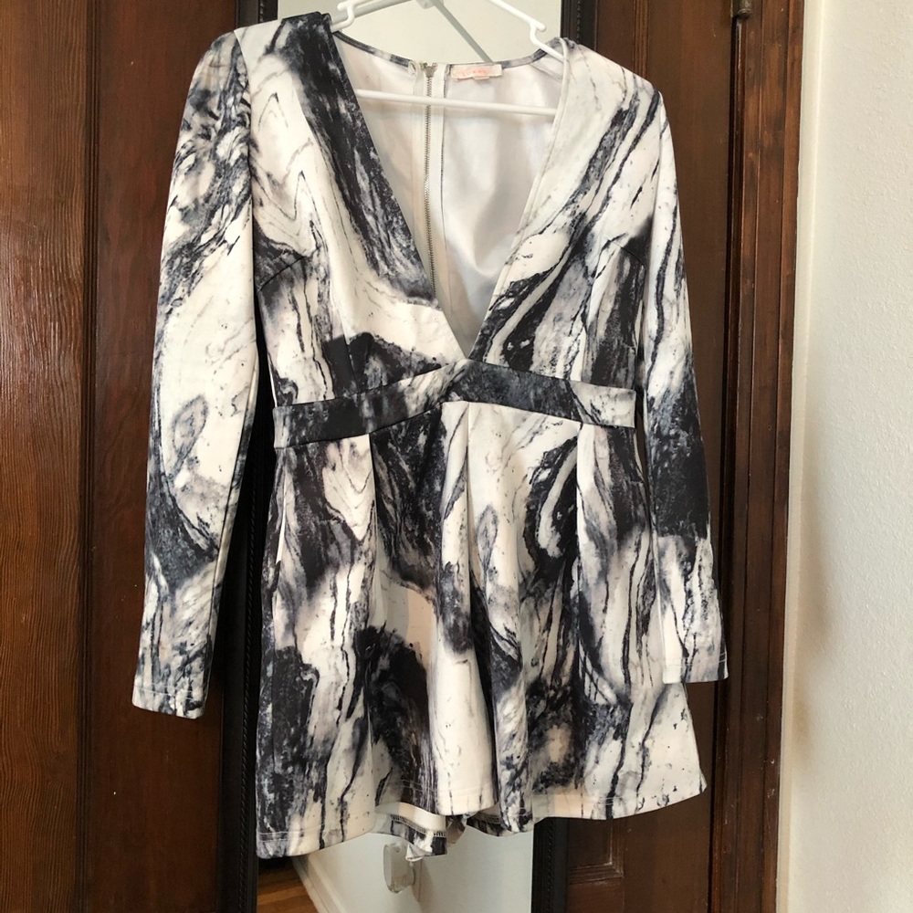 Luxxel Marble Print Romper